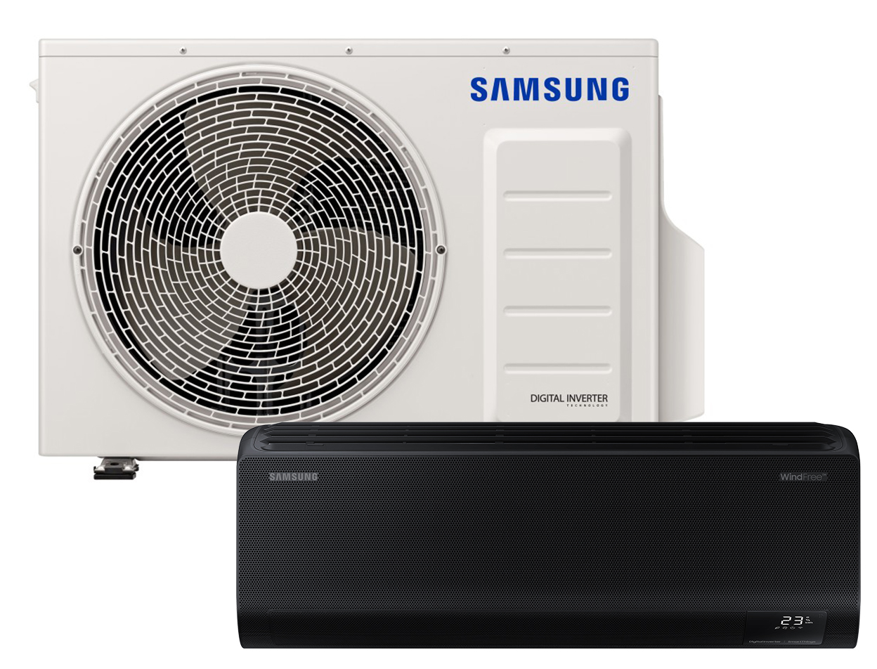 AR70F07C1ABNEU Kühlen 2.0 kW | Heizen 2.2 kW Exklusiv Windfree Set Schwarz